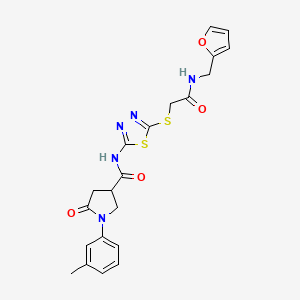 N-(5-((2-((furan-2-ylmethyl)amino)-2-oxoethyl)thio)-1,3,4-thiadiazol-2-yl)-5-oxo-1-(m-tolyl)pyrrolidine-3-carboxamide