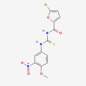 molecular formula C13H10BrN3O5S B2648665 5-bromo-N-((4-methoxy-3-nitrophenyl)carbamothioyl)furan-2-carboxamide CAS No. 536722-73-3