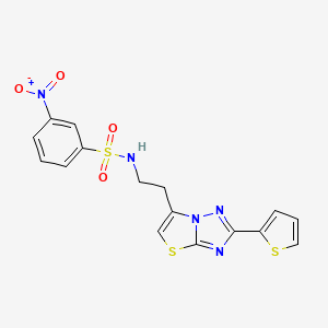 3-nitro-N-(2-(2-(thiophen-2-yl)thiazolo[3,2-b][1,2,4]triazol-6-yl)ethyl)benzenesulfonamide