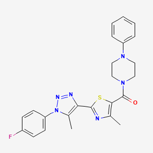 (2-(1-(4-fluorophenyl)-5-methyl-1H-1,2,3-triazol-4-yl)-4-methylthiazol-5-yl)(4-phenylpiperazin-1-yl)methanone