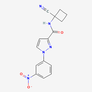 molecular formula C15H13N5O3 B2648673 N-(1-cyanocyclobutyl)-1-(3-nitrophenyl)-1H-pyrazole-3-carboxamide CAS No. 1797610-96-8