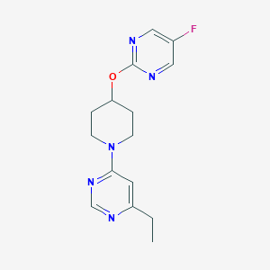 molecular formula C15H18FN5O B2648676 2-[1-(6-Ethylpyrimidin-4-yl)piperidin-4-yl]oxy-5-fluoropyrimidine CAS No. 2380088-89-9