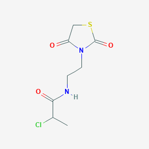 molecular formula C8H11ClN2O3S B2648679 2-chloro-N-[2-(2,4-dioxo-1,3-thiazolidin-3-yl)ethyl]propanamide CAS No. 879361-55-4