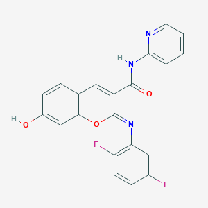 molecular formula C21H13F2N3O3 B2648691 (2Z)-2-[(2,5-difluorophenyl)imino]-7-hydroxy-N-(pyridin-2-yl)-2H-chromene-3-carboxamide CAS No. 1327174-71-9