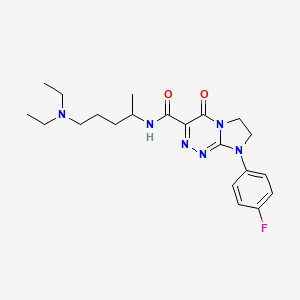 molecular formula C21H29FN6O2 B2648692 N-(5-(二乙氨基)戊-2-基)-8-(4-氟苯基)-4-氧代-4,6,7,8-四氢咪唑并[2,1-c][1,2,4]三嗪-3-甲酰胺 CAS No. 946280-73-5