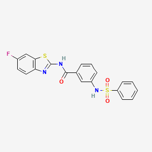 molecular formula C20H14FN3O3S2 B2648693 N-(6-fluorobenzo[d]thiazol-2-yl)-3-(phenylsulfonamido)benzamide CAS No. 886891-29-8
