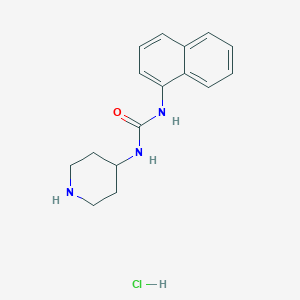 molecular formula C16H20ClN3O B2648695 1-萘-1-基-3-哌啶-4-基脲；盐酸盐 CAS No. 2402830-97-9
