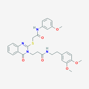 N-(3,4-dimethoxyphenethyl)-3-(2-((2-((3-methoxyphenyl)amino)-2-oxoethyl)thio)-4-oxoquinazolin-3(4H)-yl)propanamide
