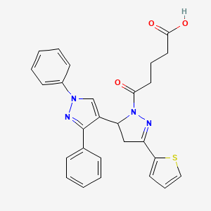 5-[3-(1,3-Diphenylpyrazol-4-yl)-5-thiophen-2-yl-3,4-dihydropyrazol-2-yl]-5-oxopentanoic acid