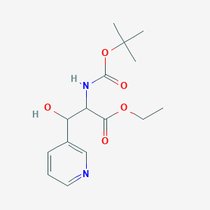 molecular formula C15H22N2O5 B2648709 2-[(叔丁氧羰基)氨基]-3-羟基-3-(吡啶-3-基)丙酸乙酯 CAS No. 2059938-38-2