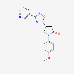molecular formula C19H18N4O3 B2648711 1-(4-Ethoxyphenyl)-4-[3-(3-pyridyl)-1,2,4-oxadiazol-5-yl]-2-pyrrolidinone CAS No. 941918-03-2