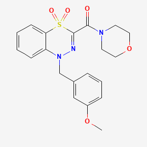 molecular formula C20H21N3O5S B2648717 (1-(3-methoxybenzyl)-4,4-dioxido-1H-benzo[e][1,3,4]thiadiazin-3-yl)(morpholino)methanone CAS No. 1251634-90-8