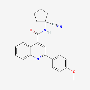 molecular formula C23H21N3O2 B2648718 N-(1-cyanocyclopentyl)-2-(4-methoxyphenyl)quinoline-4-carboxamide CAS No. 1427929-70-1