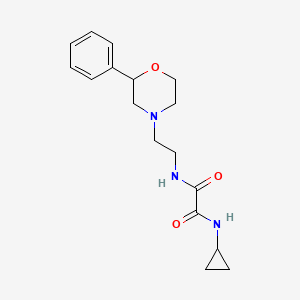 molecular formula C17H23N3O3 B2648719 N1-cyclopropyl-N2-(2-(2-phenylmorpholino)ethyl)oxalamide CAS No. 954004-18-3
