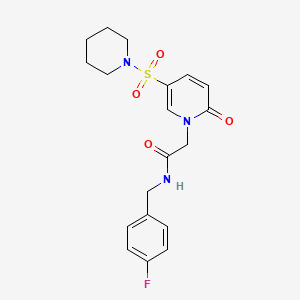 molecular formula C19H22FN3O4S B2648724 N-(4-氟苄基)-2-(2-氧代-5-(哌啶-1-磺酰基)吡啶-1(2H)-基)乙酰胺 CAS No. 1251659-57-0