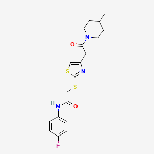 N-(4-fluorophenyl)-2-((4-(2-(4-methylpiperidin-1-yl)-2-oxoethyl)thiazol-2-yl)thio)acetamide