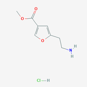 molecular formula C8H12ClNO3 B2648744 Methyl 5-(2-aminoethyl)furan-3-carboxylate;hydrochloride CAS No. 1706438-29-0