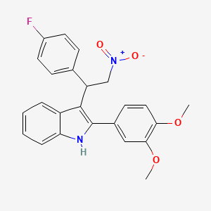 molecular formula C24H21FN2O4 B2648747 2-(3,4-二甲氧基苯基)-3-[1-(4-氟苯基)-2-硝基乙基]-1H-吲哚 CAS No. 379252-67-2