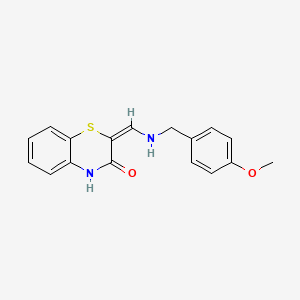 molecular formula C17H16N2O2S B2648748 (2E)-2-[[(4-methoxyphenyl)methylamino]methylidene]-4H-1,4-benzothiazin-3-one CAS No. 338416-81-2