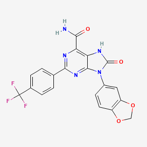 9-(benzo[d][1,3]dioxol-5-yl)-8-oxo-2-(4-(trifluoromethyl)phenyl)-8,9-dihydro-7H-purine-6-carboxamide