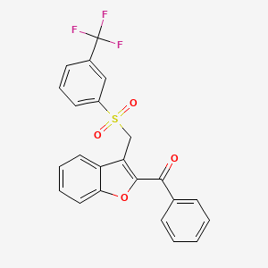 Phenyl[3-({[3-(trifluoromethyl)phenyl]sulfonyl}methyl)-1-benzofuran-2-yl]methanone