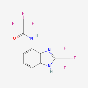 molecular formula C10H5F6N3O B2648755 2,2,2-trifluoro-N-[2-(trifluoromethyl)-1H-benzimidazol-7-yl]acetamide CAS No. 696650-07-4