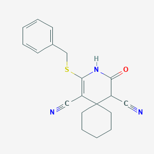 2-(Benzylthio)-4-oxo-3-azaspiro[5.5]undec-1-ene-1,5-dicarbonitrile