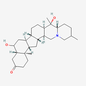 molecular formula C27H43NO3 B2648759 (1R,2S,9S,10S,11R,14S,15S,18S,23R,24S)-10,17-Dihydroxy-6,10,23-trimethyl-4-azahexacyclo[12.11.0.02,11.04,9.015,24.018,23]pentacosan-20-one CAS No. 74170-32-4