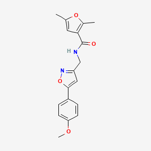 molecular formula C18H18N2O4 B2648760 N-((5-(4-甲氧基苯基)异恶唑-3-基)甲基)-2,5-二甲基呋喃-3-甲酰胺 CAS No. 1209054-63-6