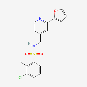 molecular formula C17H15ClN2O3S B2648764 3-氯-N-((2-(呋喃-2-基)吡啶-4-基)甲基)-2-甲基苯磺酰胺 CAS No. 2034343-62-7