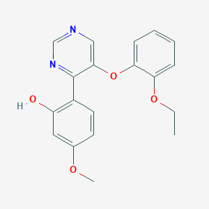 molecular formula C19H18N2O4 B2648766 2-(5-(2-Ethoxyphenoxy)pyrimidin-4-yl)-5-methoxyphenol CAS No. 850745-53-8