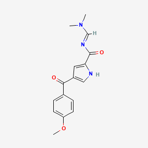 molecular formula C16H17N3O3 B2648776 N-[(E)-(dimethylamino)methylidene]-4-(4-methoxybenzoyl)-1H-pyrrole-2-carboxamide CAS No. 478259-80-2
