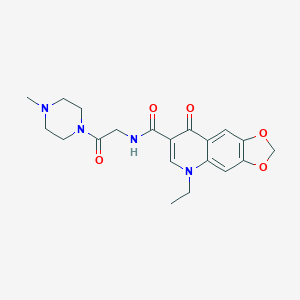 molecular formula C20H24N4O5 B264878 5-ethyl-N-[2-(4-methyl-1-piperazinyl)-2-oxoethyl]-8-oxo-5,8-dihydro[1,3]dioxolo[4,5-g]quinoline-7-carboxamide 