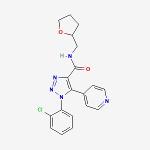 molecular formula C19H18ClN5O2 B2648785 1-(2-chlorophenyl)-5-(pyridin-4-yl)-N-((tetrahydrofuran-2-yl)methyl)-1H-1,2,3-triazole-4-carboxamide CAS No. 1226433-19-7