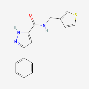 3-phenyl-N-(thiophen-3-ylmethyl)-1H-pyrazole-5-carboxamide