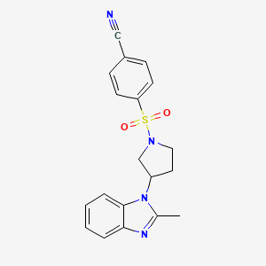 4-((3-(2-methyl-1H-benzo[d]imidazol-1-yl)pyrrolidin-1-yl)sulfonyl)benzonitrile