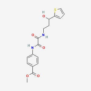 molecular formula C17H18N2O5S B2648805 Methyl 4-(2-((3-hydroxy-3-(thiophen-2-yl)propyl)amino)-2-oxoacetamido)benzoate CAS No. 1421462-18-1
