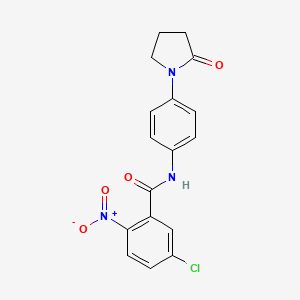 molecular formula C17H14ClN3O4 B2648808 5-chloro-2-nitro-N-[4-(2-oxopyrrolidin-1-yl)phenyl]benzamide CAS No. 941992-66-1