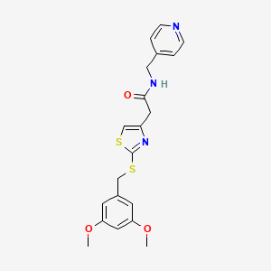2-(2-((3,5-dimethoxybenzyl)thio)thiazol-4-yl)-N-(pyridin-4-ylmethyl)acetamide