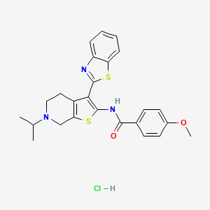 N-(3-(benzo[d]thiazol-2-yl)-6-isopropyl-4,5,6,7-tetrahydrothieno[2,3-c]pyridin-2-yl)-4-methoxybenzamide hydrochloride