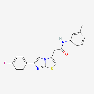 molecular formula C20H16FN3OS B2648813 2-[6-(4-fluorophenyl)imidazo[2,1-b][1,3]thiazol-3-yl]-N-(3-methylphenyl)acetamide CAS No. 897464-56-1