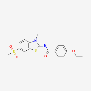 molecular formula C18H18N2O4S2 B2648834 (Z)-4-ethoxy-N-(3-methyl-6-(methylsulfonyl)benzo[d]thiazol-2(3H)-ylidene)benzamide CAS No. 683237-67-4