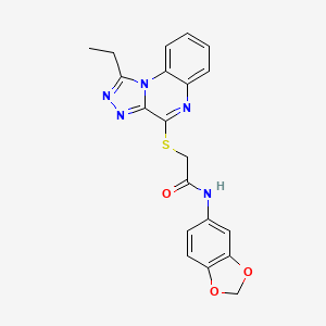 N-(benzo[d][1,3]dioxol-5-yl)-2-((1-ethyl-[1,2,4]triazolo[4,3-a]quinoxalin-4-yl)thio)acetamide