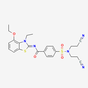 molecular formula C24H25N5O4S2 B2648837 (Z)-4-(N,N-bis(2-cyanoethyl)sulfamoyl)-N-(4-ethoxy-3-ethylbenzo[d]thiazol-2(3H)-ylidene)benzamide CAS No. 533868-87-0
