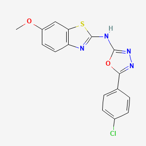 N-[5-(4-chlorophenyl)-1,3,4-oxadiazol-2-yl]-6-methoxy-1,3-benzothiazol-2-amine