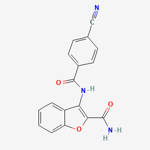 3-(4-Cyanobenzamido)benzofuran-2-carboxamide