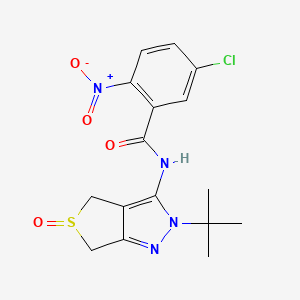 molecular formula C16H17ClN4O4S B2648874 N-(2-(叔丁基)-5-氧代-4,6-二氢-2H-噻吩并[3,4-c]吡唑-3-基)-5-氯-2-硝基苯甲酰胺 CAS No. 1009506-21-1