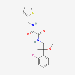 molecular formula C17H19FN2O3S B2648878 N1-(2-(2-fluorophenyl)-2-methoxypropyl)-N2-(thiophen-2-ylmethyl)oxalamide CAS No. 1797282-05-3