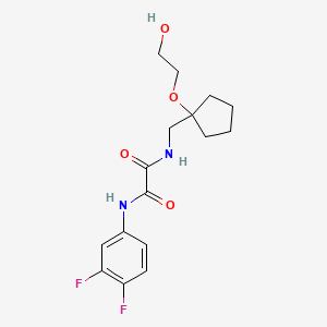 molecular formula C16H20F2N2O4 B2648893 N1-(3,4-difluorophenyl)-N2-((1-(2-hydroxyethoxy)cyclopentyl)methyl)oxalamide CAS No. 2177365-79-4