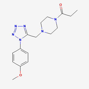 molecular formula C16H22N6O2 B2648895 1-(4-((1-(4-methoxyphenyl)-1H-tetrazol-5-yl)methyl)piperazin-1-yl)propan-1-one CAS No. 1049353-20-9